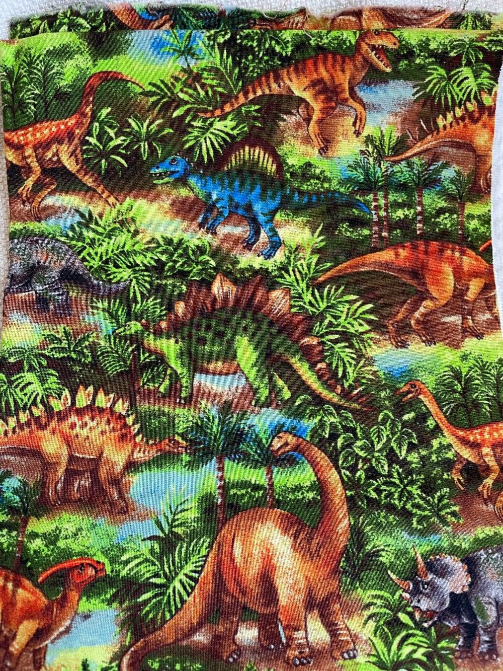 Joann Dinosaur Jungle Tropical Print Cotton Fabric 1 1/2y x 42"W